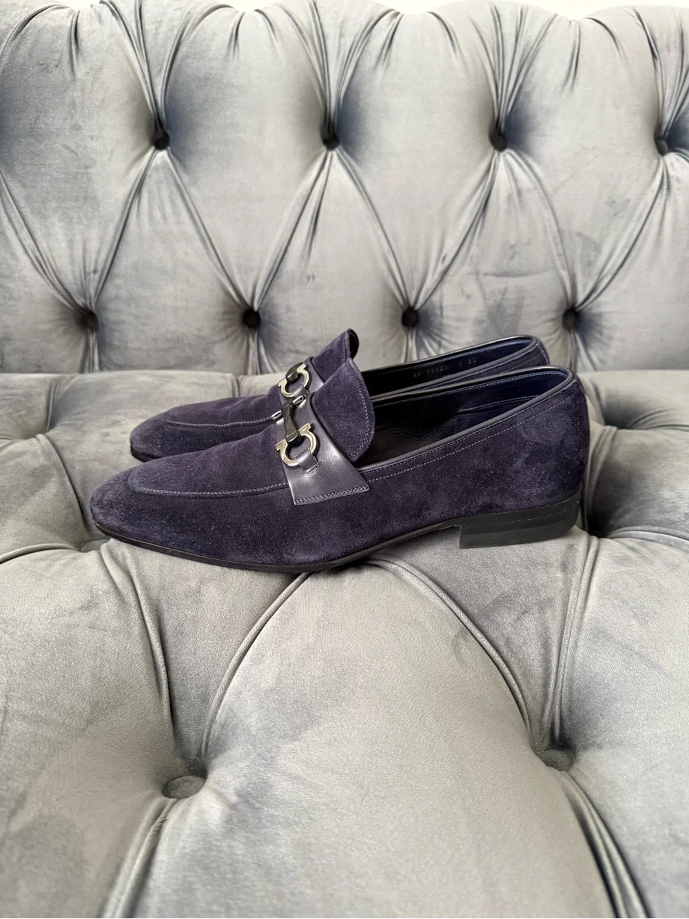 Salvatore Ferragamo Cremona Gancini Suede Loafers Men’s 9 EE Bluemarine Italy